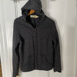 Irelandseye Hooded Sweater women’s S wool cashmere gray full zip lined winter